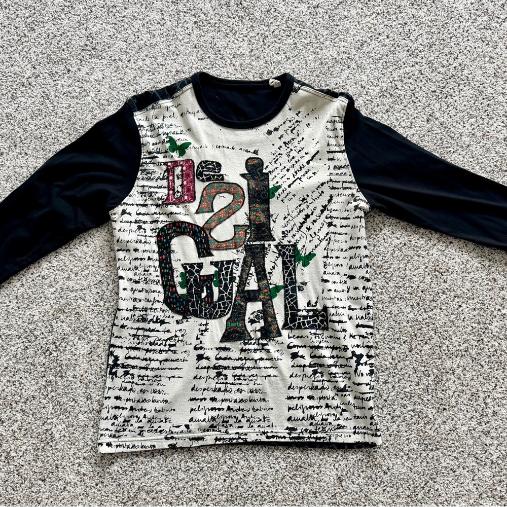 Desigual Black and Cream Long Sleeve Tee (Is a medium but fits like a small)